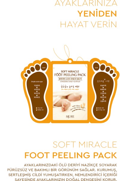 Miracle Foot Peeling Pack - Mjcare Çorap Tipi Ayak Peeling Maskesi 3'lü fiyatları