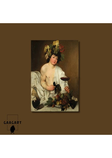 Tekli Dikey Kanvas Tablo Ünlü Eserler Caravaggio Bacchus modelleri