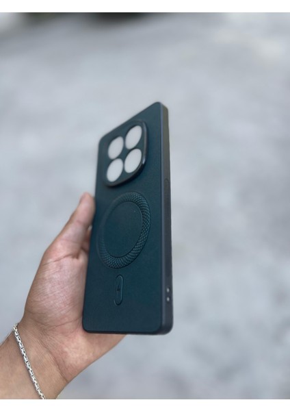 Xiaomi Redmi Note 14 Uyumlu Magsafe Özellikli Deri Görünümlü Silikon Kılıf modelleri