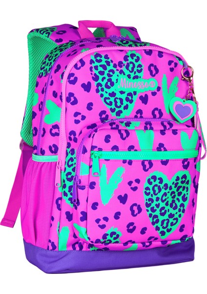 Leopar Kalp Desenli Kız Çocuk Ilkokul Sırt Çantası 1004