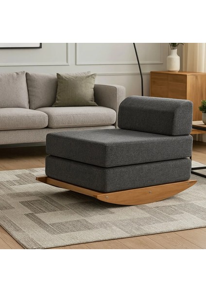 Meira Sallanır Tek Kişilik Katlanır Yataklı Koltuk, Gri