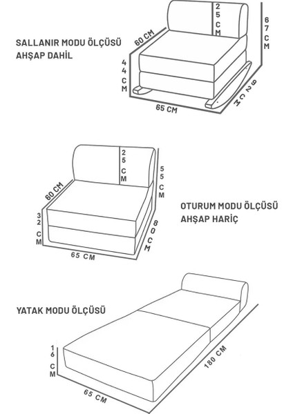 Meira Sallanır Tek Kişilik Katlanır Yataklı Koltuk, Gri indirimleri