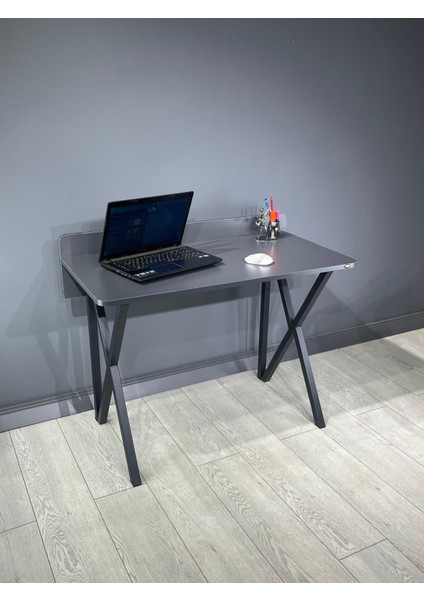 Buse Çalışma Masası Ofis Bilgisayar Masası + Katlanır Sandalyeli 103 cm Metal Siyah Ayak fiyatları
