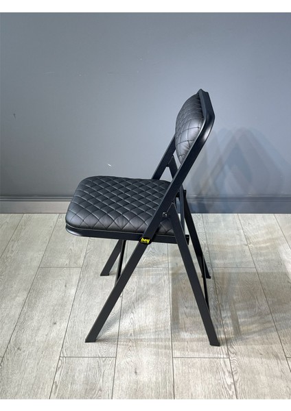 Buse Çalışma Masası Ofis Bilgisayar Masası + Katlanır Sandalyeli 103 cm Metal Siyah Ayak indirimleri