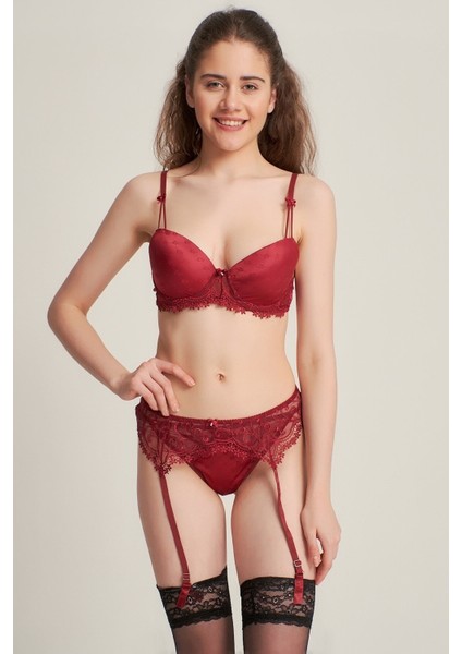 4523 NBB Balenli Desteksiz String Jartiyer Takım NBB4523 030