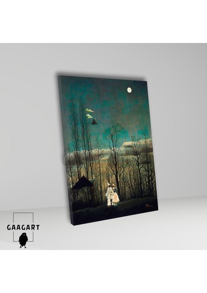 Tekli Dikey Kanvas Tablo Ünlü Eserler Henri Rousseau Carnival Evening fiyatları