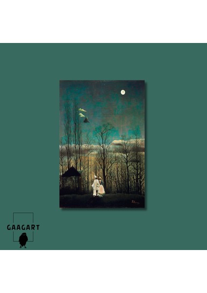 Tekli Dikey Kanvas Tablo Ünlü Eserler Henri Rousseau Carnival Evening modelleri