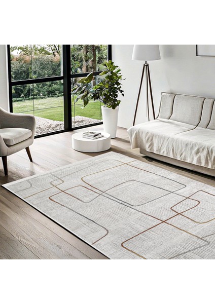 Gri Çizgili Etnik Modern Desenli Pamuk Makinada Yıkanabilir Hav Toz Vermez Leke Tutmayan Kaymaz Taban Dijital Makine Baskı Salon Yolluk Mutfak Halı fiyatları