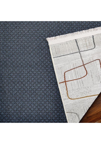 Gri Çizgili Etnik Modern Desenli Pamuk Makinada Yıkanabilir Hav Toz Vermez Leke Tutmayan Kaymaz Taban Dijital Makine Baskı Salon Yolluk Mutfak Halı indirimleri