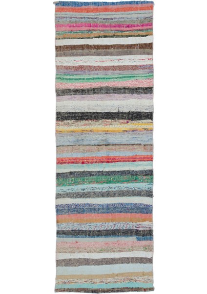 Teselya Bej Çizgili Yün Modern Desenli Yün Hav Toz Vermez Leke Tutmayan Salon Yolluk Mutfak El Dokuma Halı