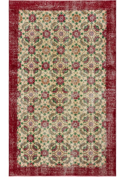 Iskece Bej Patchwork Yün Modern Desenli Yün Hav Toz Vermez Leke Tutmayan Salon Yolluk Mutfak El Dokuma Halı