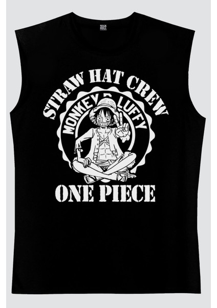 One Piece Logo Siyah Kesik Kol | Kolsuz Erkek Tshirt| Atlet fiyatları