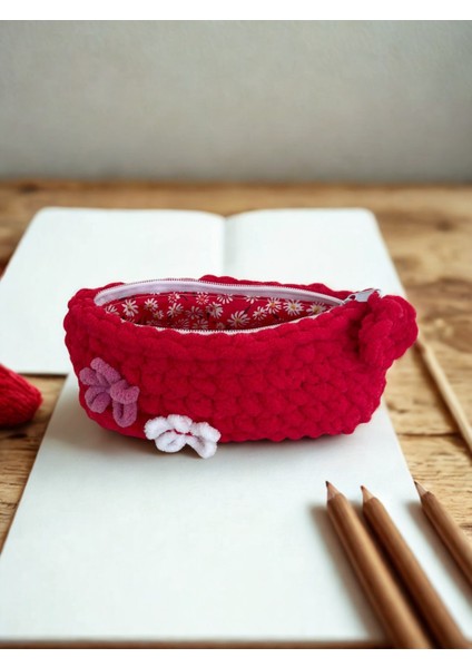 El Örgüsü Yumuşacık Makyaj Çantası & Neşeli Kalemlik - Astarlı ve Fermuarlı fiyatları