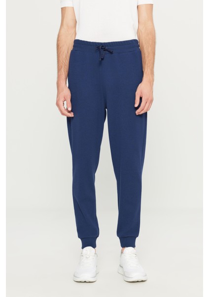 Pamuklu Standart Fit Beli Bağlamalı Desenli Yan Cepli Eşofman Altı