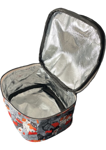 Sevimli Kedi Desenli Termoslu Beslenme Çantası Su Geçirmez Termal, Sıcak Soğuk Yemek Taşıma Çantası fiyatları