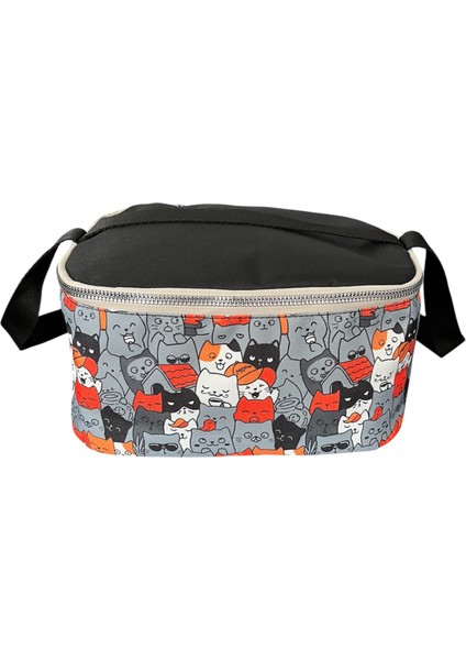 Sevimli Kedi Desenli Termoslu Beslenme Çantası Su Geçirmez Termal, Sıcak Soğuk Yemek Taşıma Çantası fırsatları