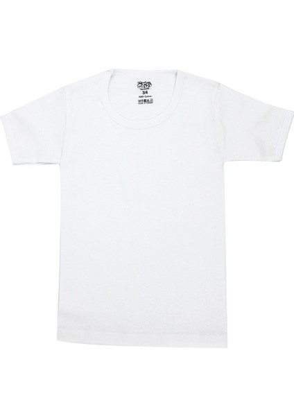 Erkek Çocuk T-Shirt Ribana Açık Yaka (%100 Pamuk)