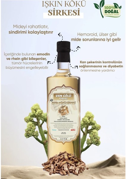 Vangölü Yöresel Işkın Kökü Sirkesi 500 ml fiyatları