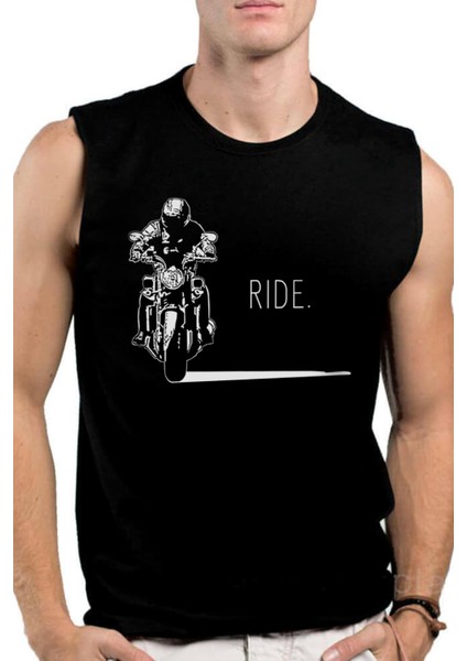 Moto Gölgesi Siyah Kesik Kol | Kolsuz Erkek Tshirt| Atlet