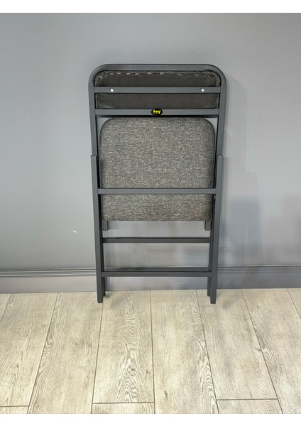 Buse Çalışma Masası Ofis Bilgisayar Masası + Katlanır Sandalyeli 103 cm Metal Siyah Ayak