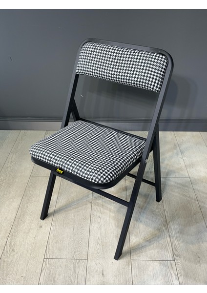 Buse Çalışma Masası Ofis Bilgisayar Masası + Katlanır Sandalyeli 103 cm Metal Siyah Ayak fırsatları