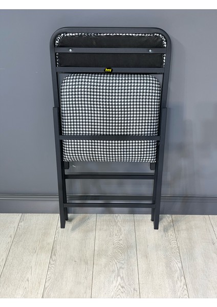 Buse Çalışma Masası Ofis Bilgisayar Masası + Katlanır Sandalyeli 103 cm Metal Siyah Ayak