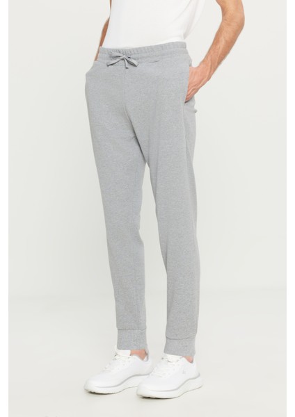 Pamuklu Standart Fit Beli Bağlamalı Desenli Yan Cepli Eşofman Altı