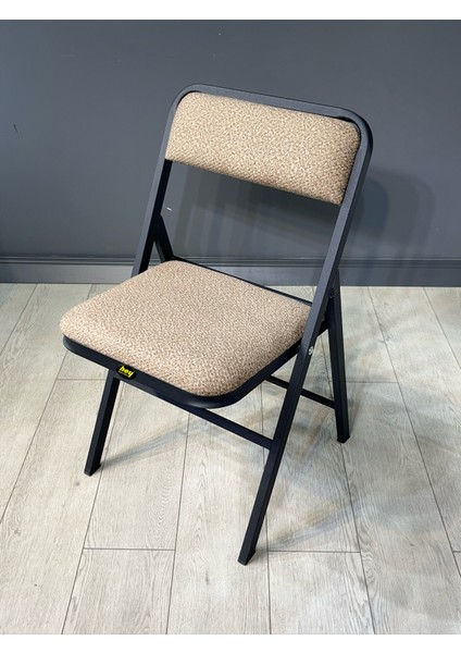 Buse Çalışma Masası Ofis Bilgisayar Masası + Katlanır Sandalyeli 103 cm Metal Siyah Ayak fırsatları