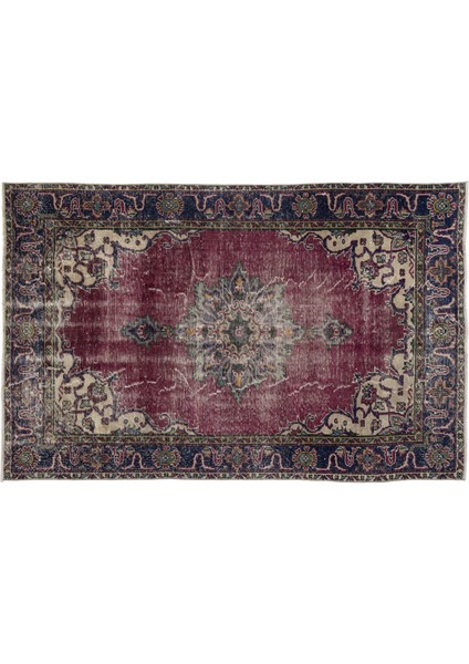 Kırmızı Göbekli Yün Modern Desenli Yün Hav Toz Vermez Leke Tutmayan Salon Yolluk Mutfak El Dokuma Halı