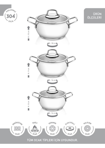 Cemile 6 Pcs Set (14/16/18) modelleri