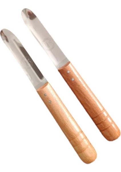 Ahşap Saplı Patlıcan, Kabak, Patates, Biber Oyma Bıçağı - Oyacak x 2 Adet