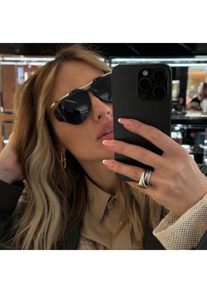 SL 0137 Amelia 001 55-14-135 Unisex Güneş Gözlüğü – Siyah Metal Çerçeve, Füme Mat Cam, UV400