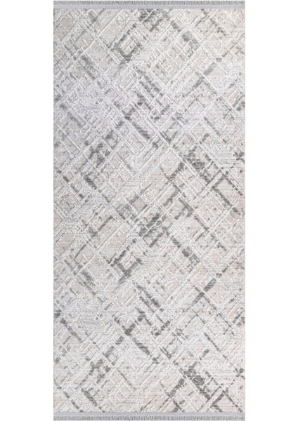 Vaikom Modern Gri Pamuk Dikdörtgen Modern Desenli Akrilik Hav Vermeyen Leke Tutmayan Kolay Temizlenen Yumuşak Makine Salon Yolluk Mutfak Halı