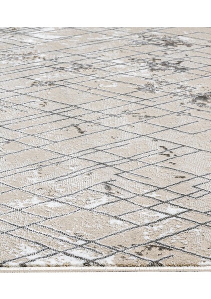 Oasis Geometrik Gri Mikrofiber Dikdörtgen Modern Desenli Akrilik Hav Vermeyen Leke Tutmayan Kolay Temizlenen Yumuşak Makine Salon Yolluk Mutfak Halı fırsatları