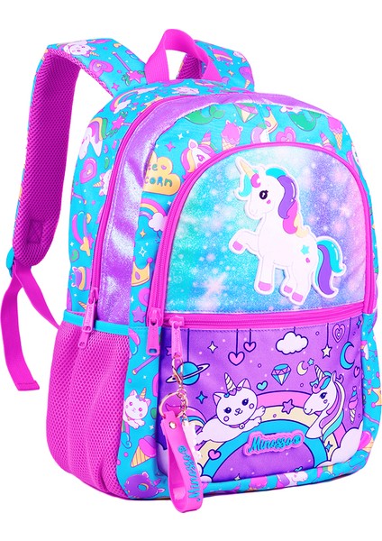 Unicorn Desenli Kız Çocuk İlkokul Sırt Çantası 1007