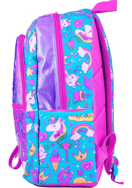 Unicorn Desenli Kız Çocuk İlkokul Sırt Çantası 1007