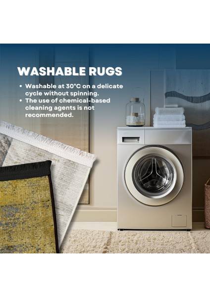 Modern Krem Pamuk Dikdörtgen Modern Desenli Pamuk Makinada Yıkanabilir Hav Toz Vermez Leke Tutmayan Kaymaz Taban Dijital Makine Baskı Salon Yolluk Mutfak Halı fırsatları