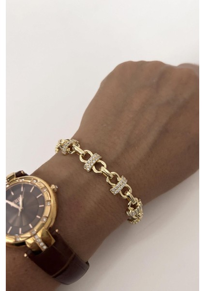 Zirkon Taşlı Geçmeli Halka Motifli Vip Bileklik fiyatları