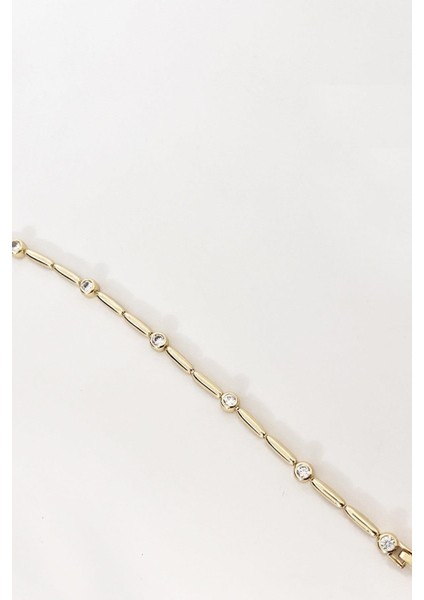 Zirkon Taşlı Çubuklu Gold Suyolu Vip Bileklik modelleri