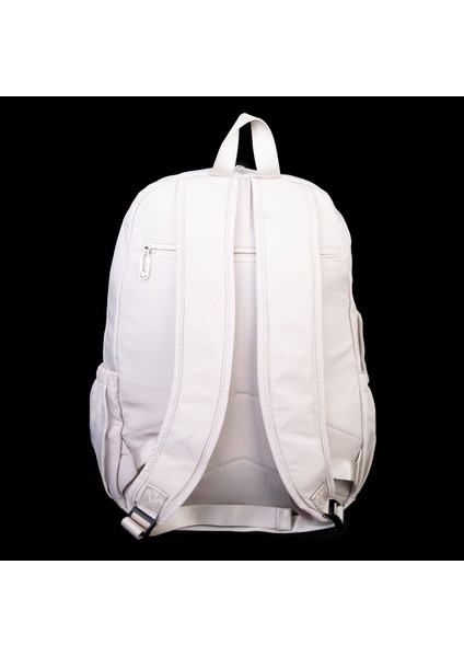 Unisex Büyük Boy Hafif Çok Gözlü Okul Sırt Çantası (en :30 cm boy:44 cm) Bej indirimleri