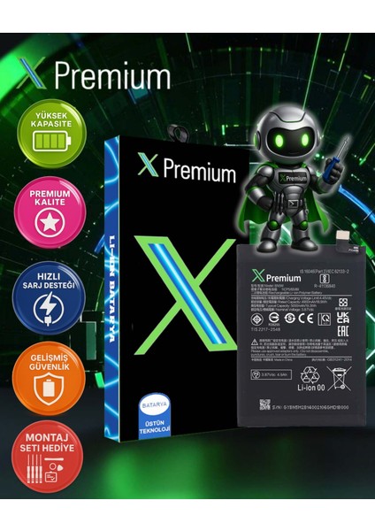 Xpremium Xiaomi Redmi Note 12 4g (BN5M) Batarya – 4900 Mah Süper Yüksek Kapasiteli Güçlendirilmiş Pil