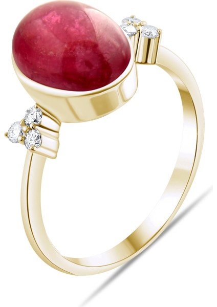 4.05 Karat Pırlanta Turmalin Yüzük, Gerçek Pırlanta, Sertifikalı Mücevher