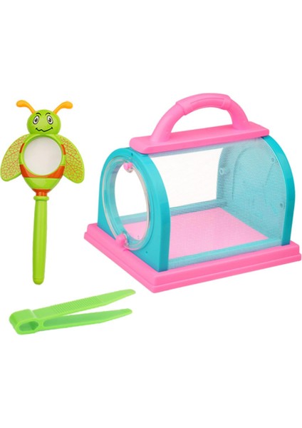 Taşınabilir Bug Catcher Kiti Büyüteç Bug Catcher Kutusu 3+ Yaş Çocuklar Için Mavi ve Pembe (Yurt Dışından) modelleri