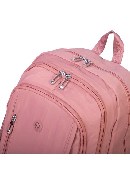 Unisex Büyük Boy Hafif Çok Gözlü Okul Sırt Çantası (en :30 cm boy:44 cm) Gül Kurusu fiyatları