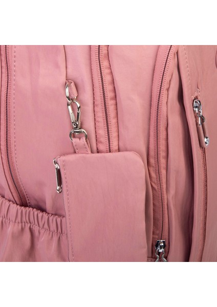 Unisex Büyük Boy Hafif Çok Gözlü Okul Sırt Çantası (en :30 cm boy:44 cm) Gül Kurusu modelleri