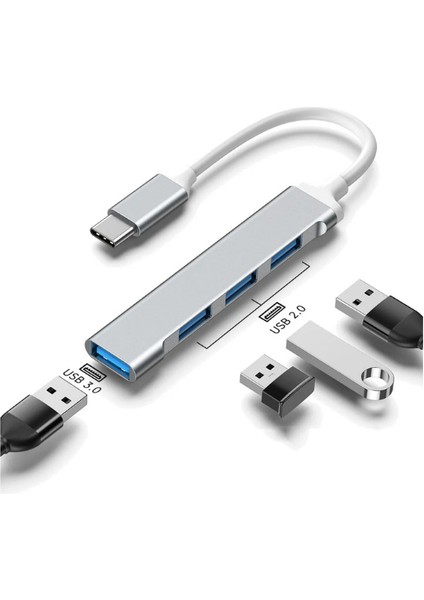 Type-C To USB Hub 4 Port Çoklayıcı Macbook ile Uyumlu Çoğaltıcı Type C To USB Converter Hub fırsatları
