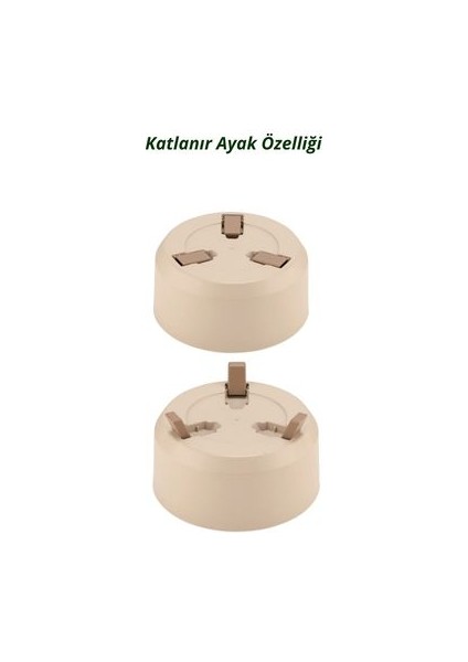 3'lü Orta Boy Saksı Seti - Yüksek Kaliteli Katlanabilir Drenajlı Bej Tripot