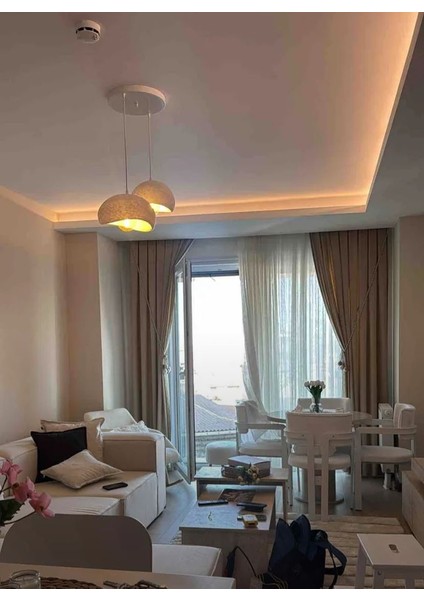 Beton Görünümlü 2li Sarkıt Avize Bohem Modern Tarzda Rustik (E27 Ampul ile Birlikte) fırsatları