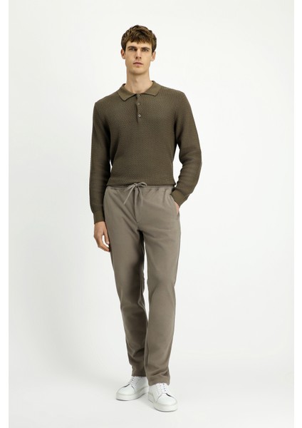 Polo Yaka Regular Fit Desenli Pamuklu Triko Kazak fiyatları