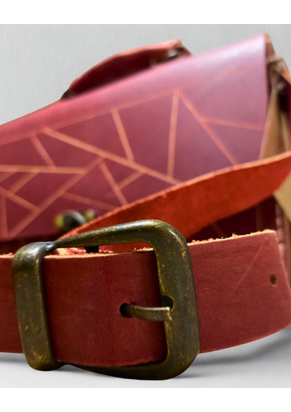 El Yapımı Hakiki Deri Unısex Evrak Çantası